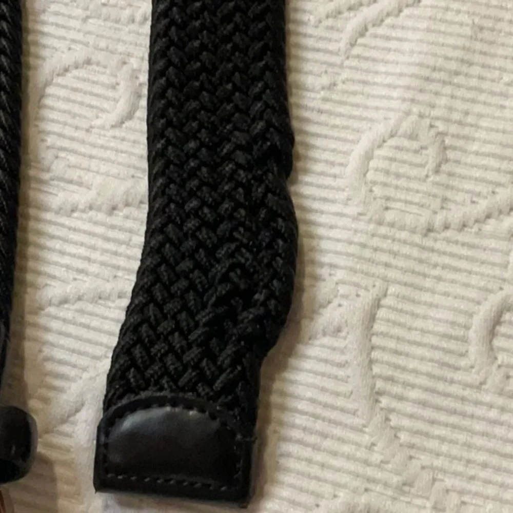 Original Penguin Black Woven Rope Belt with Metal Buckle Small